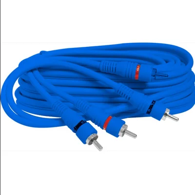 Cabo RCA 2 + 2rca 5m Emborrachado Azul C/terra Loud