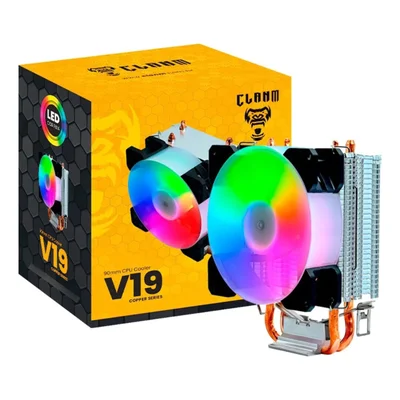 Cooler Cpu RGB 90mm Am2 Am2+ Am3 Am4 Am5 Fm1 Fm2 4 Pinos RGB Clanm