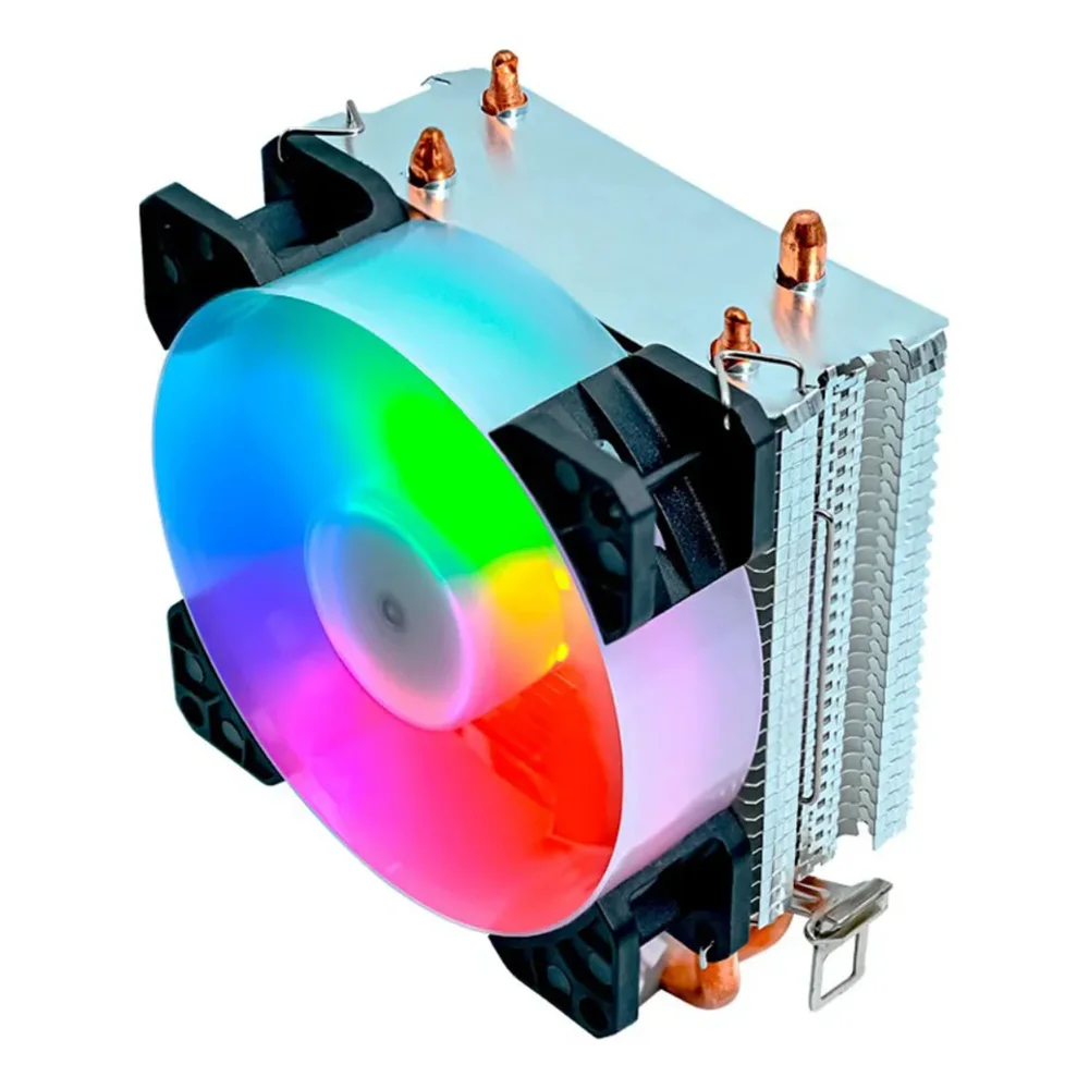 Imagem 3 de 5 do produto Cooler Cpu RGB 90mm Am2 Am2+ Am3 Am4 Am5 Fm1 Fm2 4 Pinos RGB Clanm
