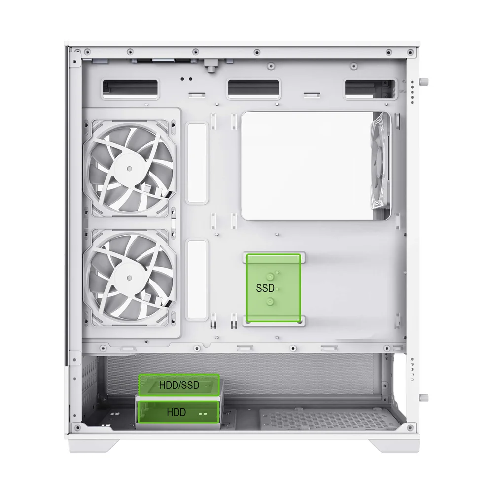 Imagem 5 de 5 do produto Gabinete Gamer Gamemax Vista Aw Wh, Atx, Vidro Temperado, 3 Fans