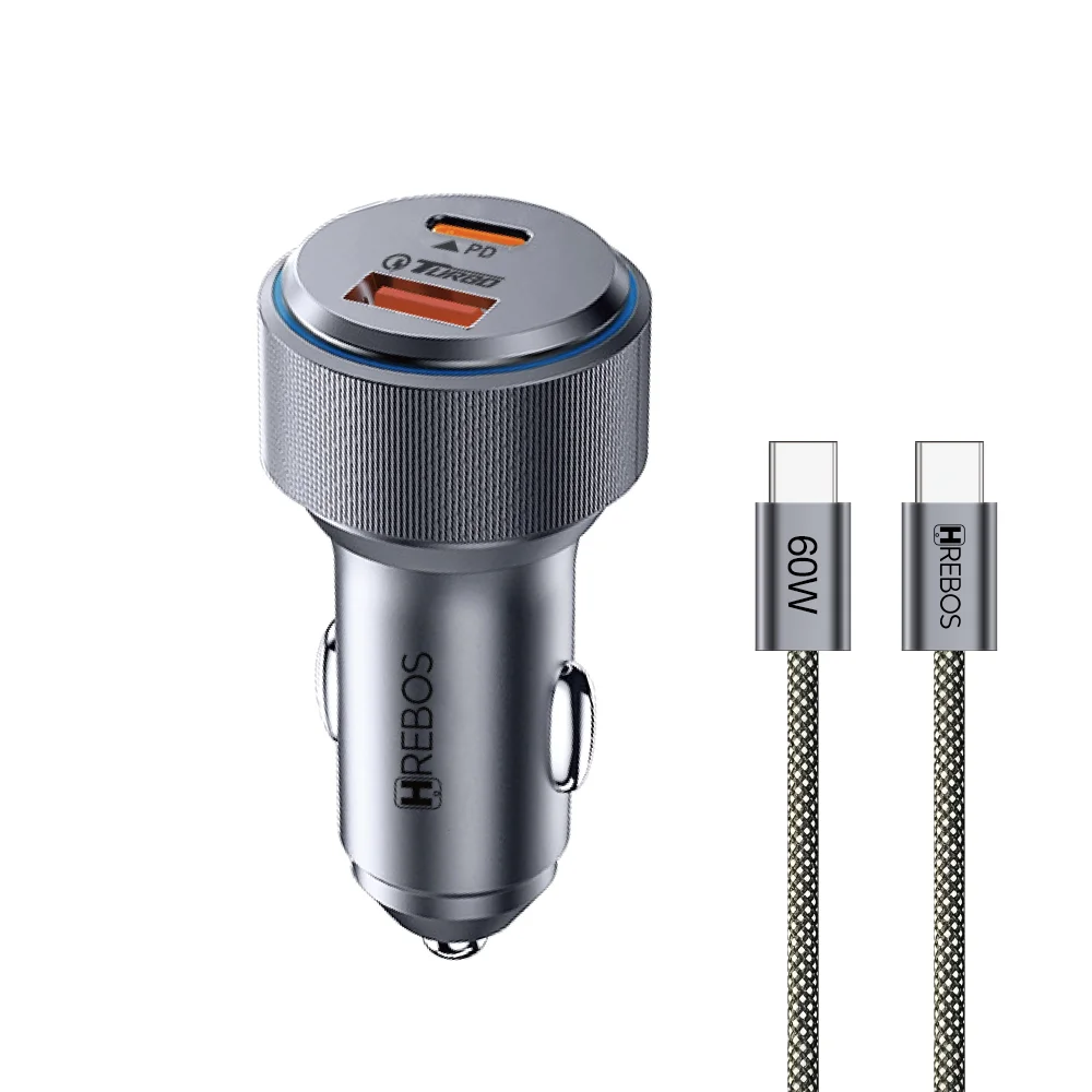 Imagem 1 de 5 do produto Crv-208 - Pt - Carregador Veicular - Autocharge Pro + Cabo Type-c X Type-c