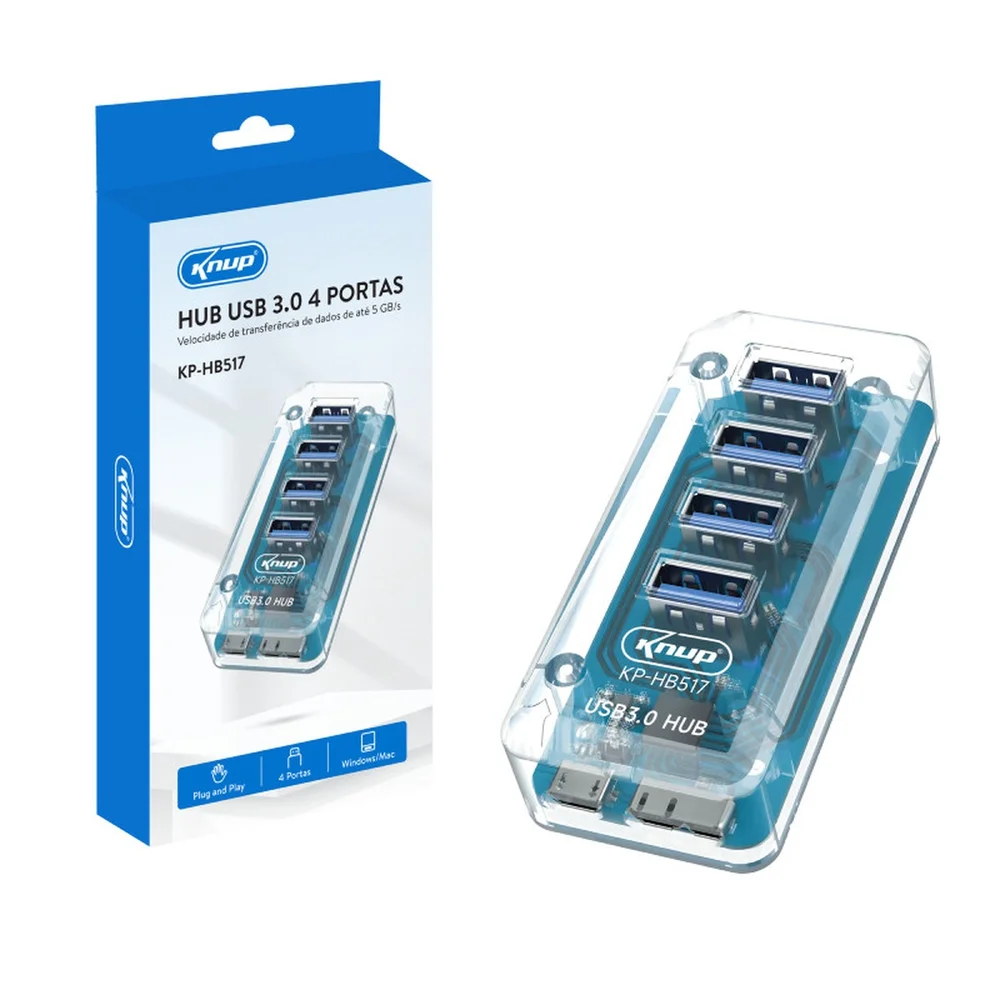 Imagem 2 de 2 do produto Hub Usb 3.0 4 Portas Hot Swap Usb-b Knup Kp-hb517
