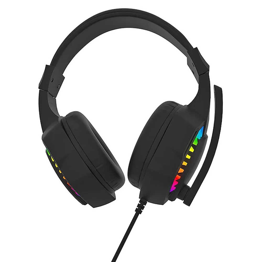 Imagem 2 de 5 do produto Headset Gamer Night Seek Clanm LED Rainbow Preto Microfone 50hz~10khz Omnidirecional Alto Falante 20hz~20hz Cabo 1,75m