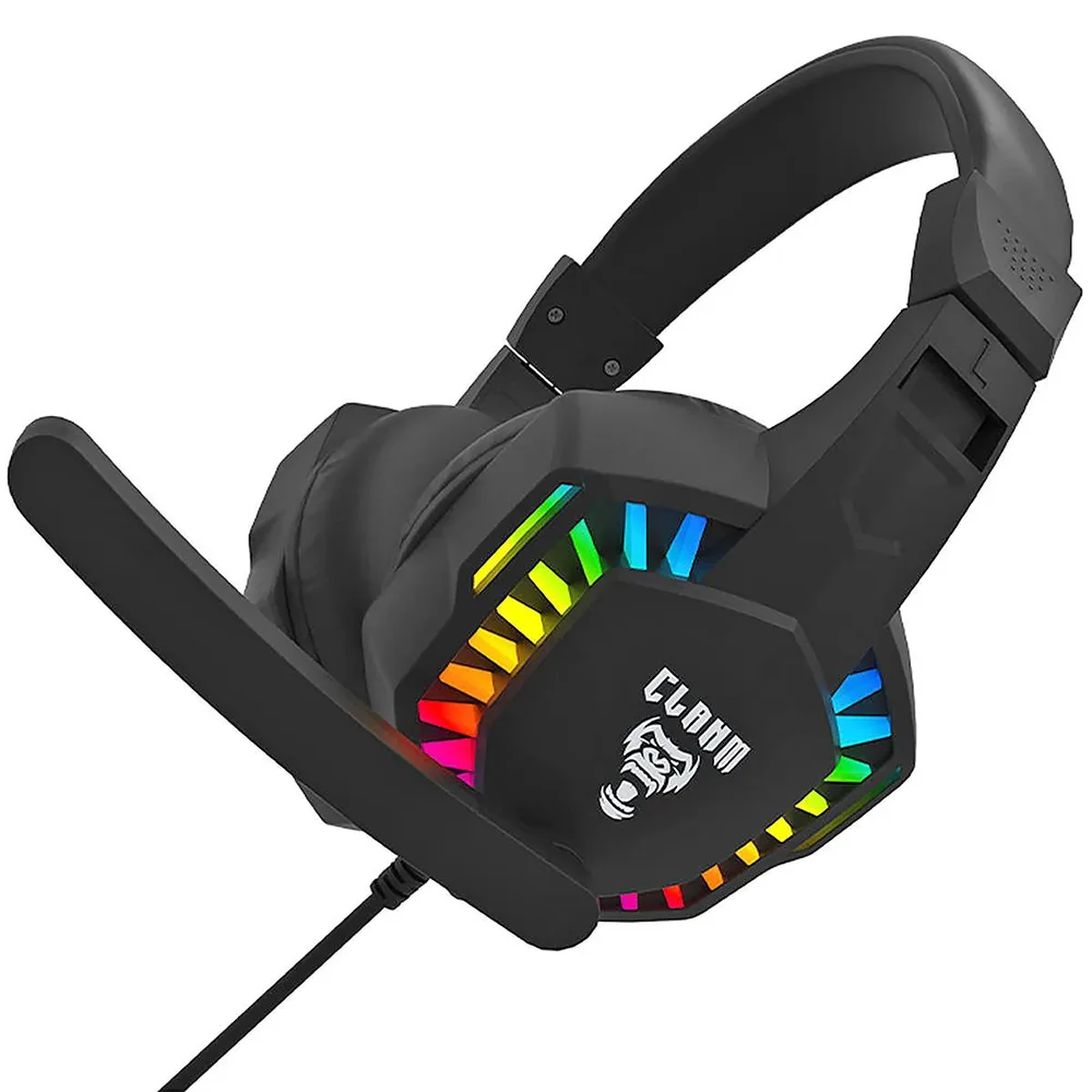 Imagem 4 de 5 do produto Headset Gamer Night Seek Clanm LED Rainbow Preto Microfone 50hz~10khz Omnidirecional Alto Falante 20hz~20hz Cabo 1,75m