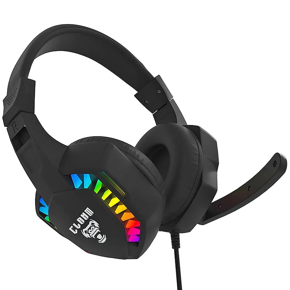 Imagem 5 de 5 do produto Headset Gamer Night Seek Clanm LED Rainbow Preto Microfone 50hz~10khz Omnidirecional Alto Falante 20hz~20hz Cabo 1,75m