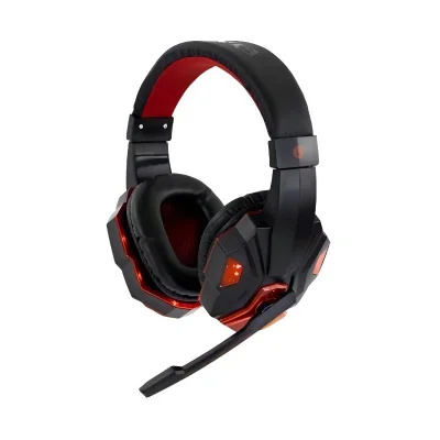 Headset Gamer Com RGB Satellite Ae-327 Vermelho/preto Com Microfone Conector 3,5mm