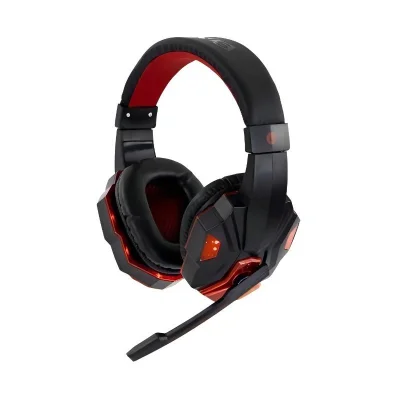 Headset Gamer Com RGB Satellite Ae-327 Vermelho/preto Com Microfone Conector 3,5mm