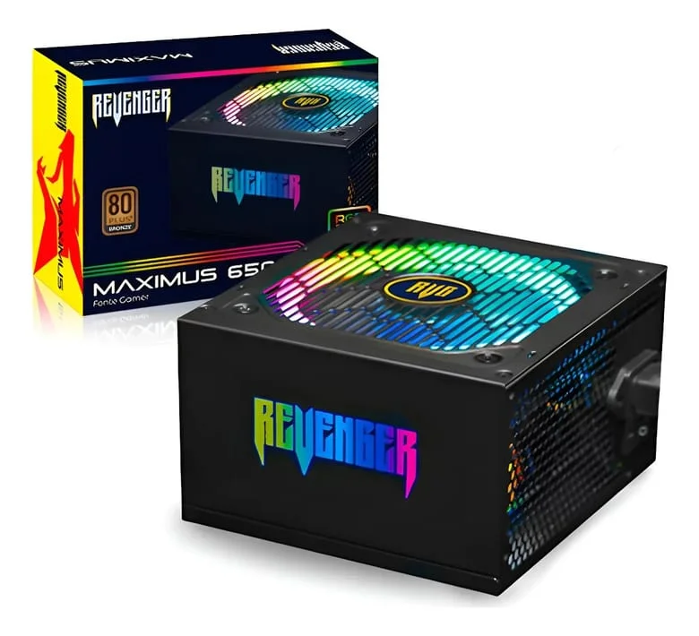 Fonte Atx 650w Real RGB Maximus Fo-max02RGB Revenger ****