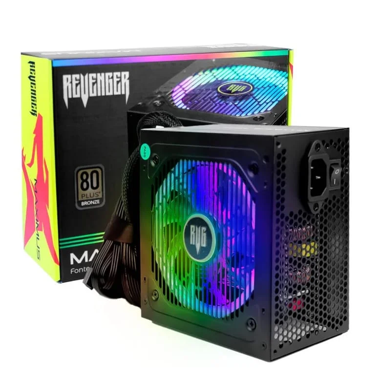 Fonte Atx 550w Real RGB Maximus Fo-max01RGB Revenger ****