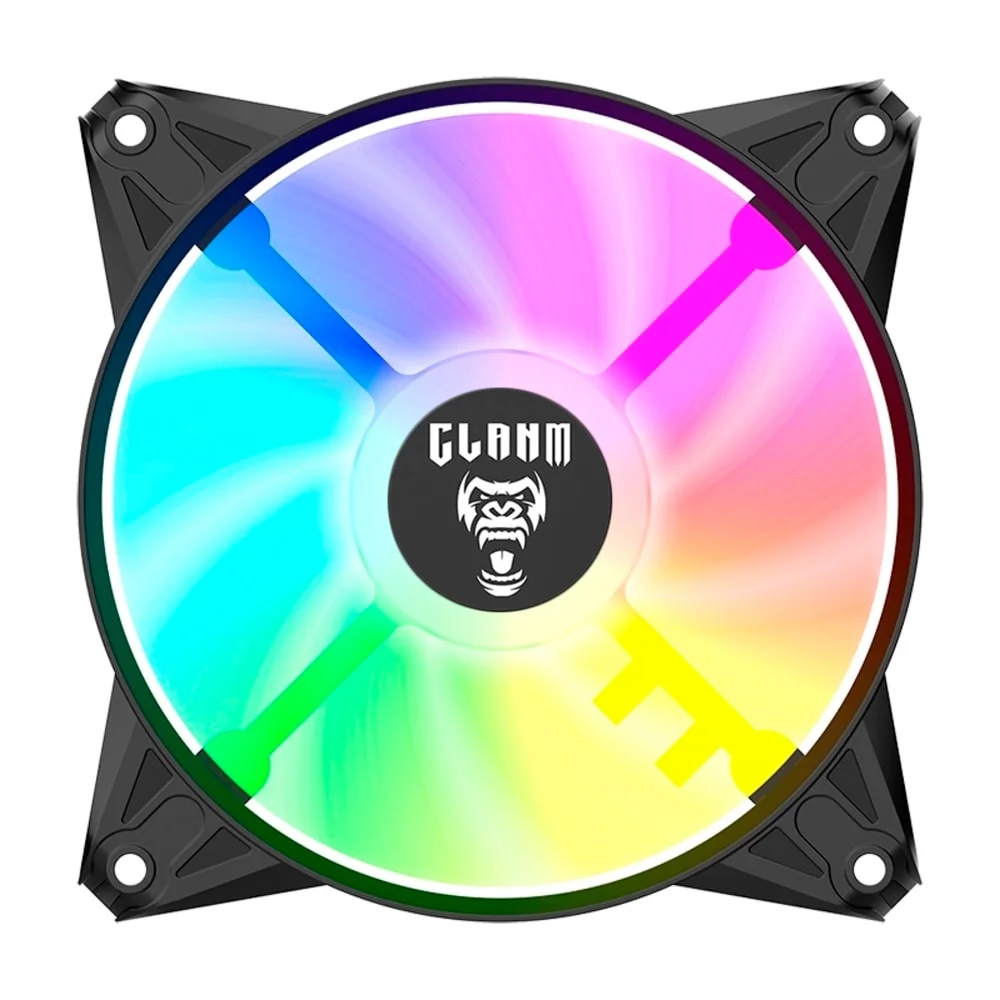 Kit 5 Cooler Fan ARGB Ventoinha Para Gabinete Eurus 6pin 12v Preto PC Clanm Gamer 6