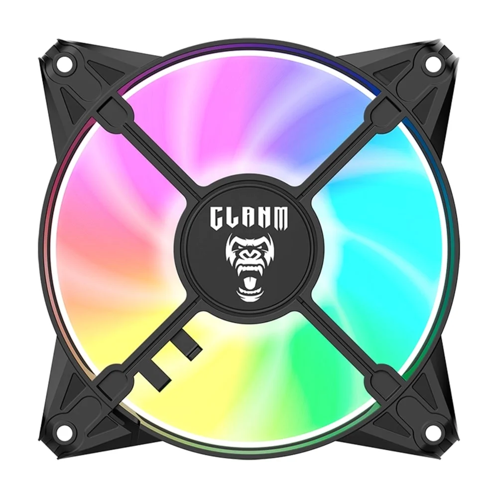 Kit 5 Cooler Fan ARGB Ventoinha Para Gabinete Eurus 6pin 12v Preto PC Clanm Gamer 7