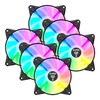 Kit 6 Cooler Fan ARGB Ventoinha Para Gabinete Eurus 6pin 12v Preto PC Clanm Gamer 2