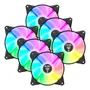 Kit 6 Cooler Fan ARGB Ventoinha Para Gabinete Eurus 6pin 12v Preto PC Clanm Gamer 3