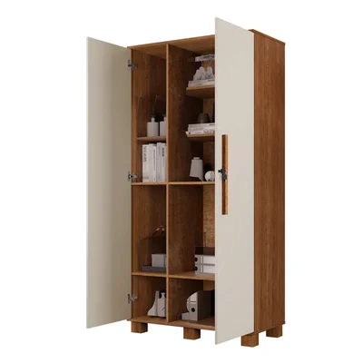 Armário Organizador Multiuso Dacar  Canela/off White - Vrk Comercio On-line