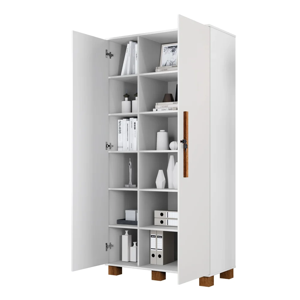 Imagem 2 de 5 do produto Armário Organizador Multiuso Dacar, 10 Prateleiras, 93cm, MDF, Home Office, Branco