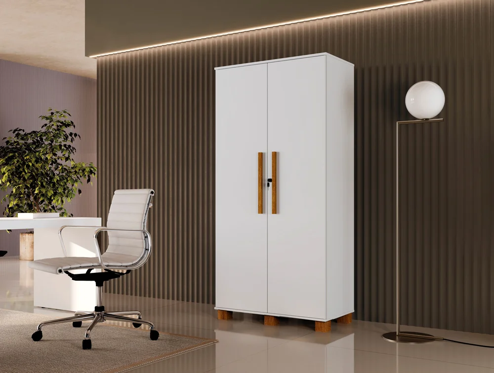 Imagem 3 de 5 do produto Armário Organizador Multiuso Dacar, 10 Prateleiras, 93cm, MDF, Home Office, Branco