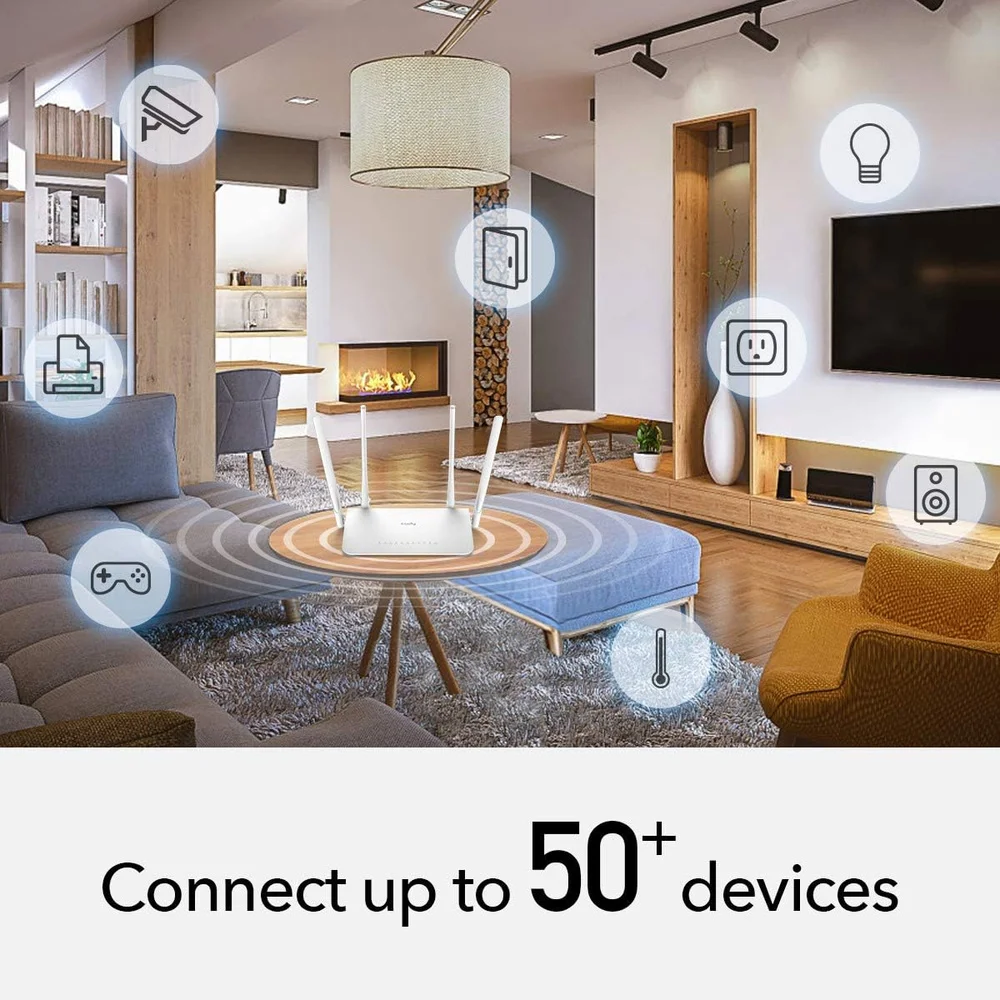 Imagem 2 de 5 do produto Roteador Cudy Ac1200 Wr1300 Gigabit Mesh Dual Band 867 Mbps 4 Antenas Branco - Branco - Unissex - Único