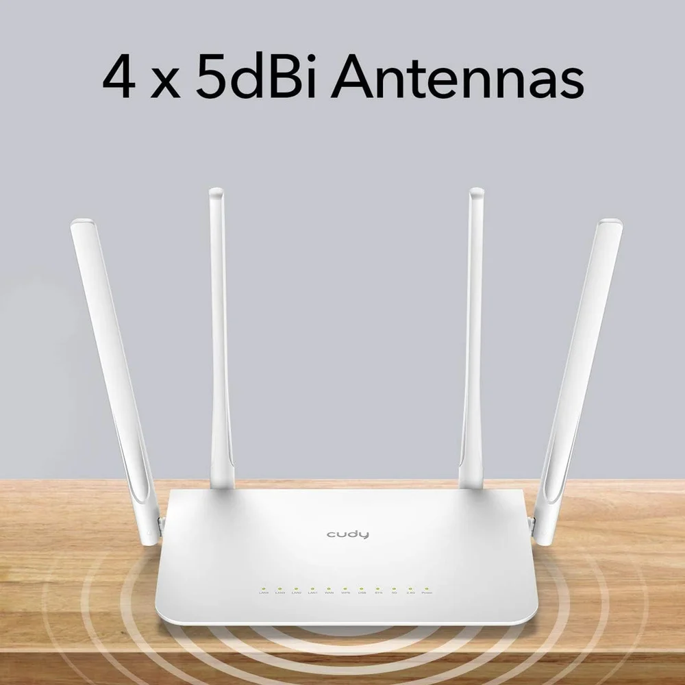 Imagem 3 de 5 do produto Roteador Cudy Ac1200 Wr1300 Gigabit Mesh Dual Band 867 Mbps 4 Antenas Branco - Branco - Unissex - Único