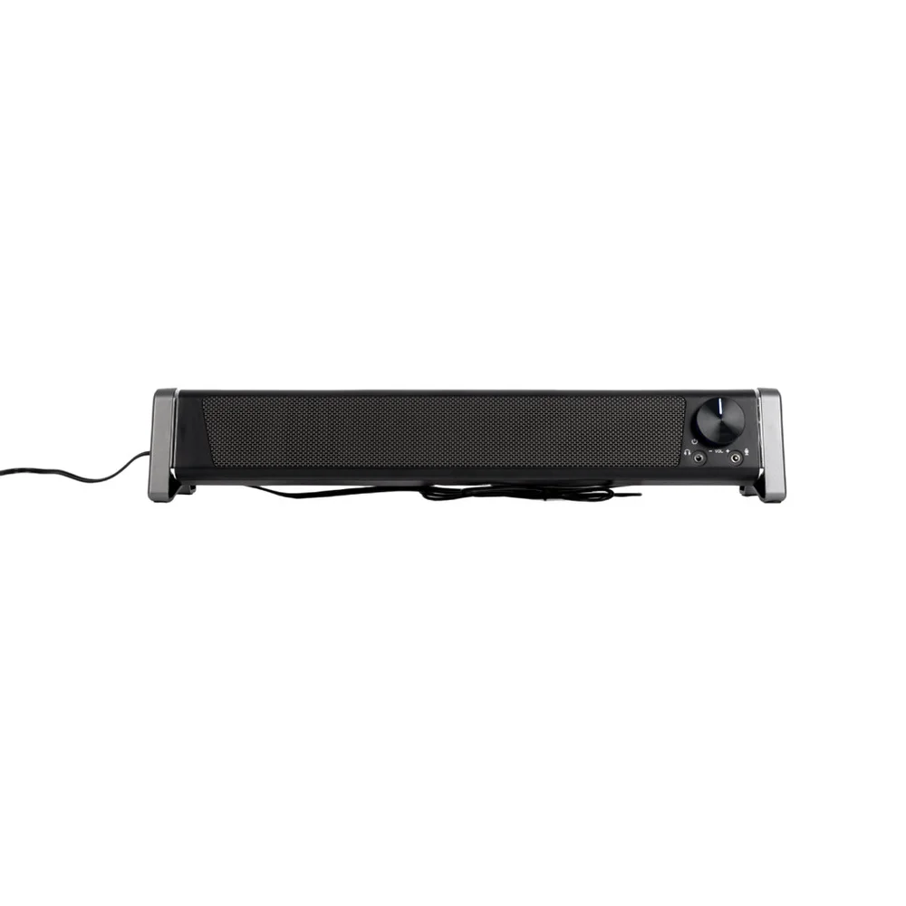 Imagem 3 de 5 do produto Sound Bar Usb Para PC E Notebook 10w Rms Com RGB E Entrada Aux 3,5mm Caixa De Som
