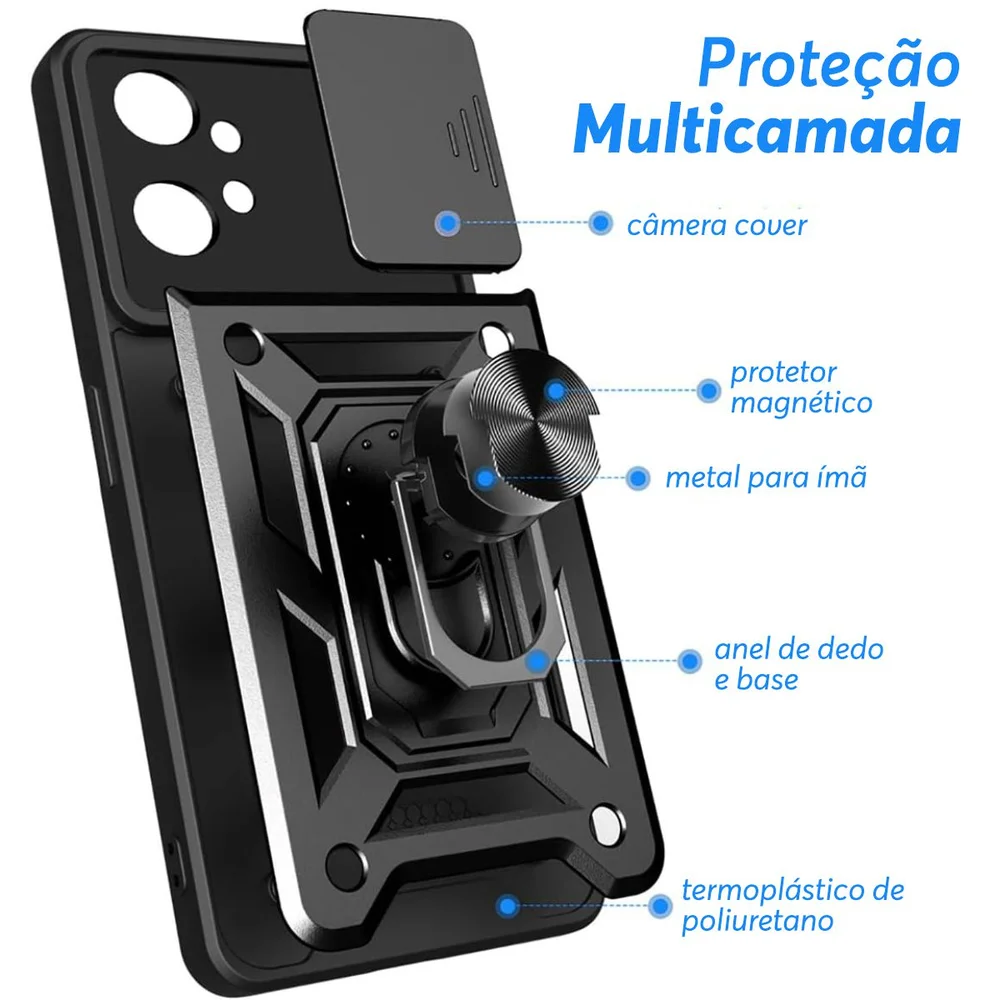 Imagem 2 de 5 do produto Capa Militar P/ Motorola Moto G32 - Capinha Case Protetora Anti Impacto Queda Armadura Resistente