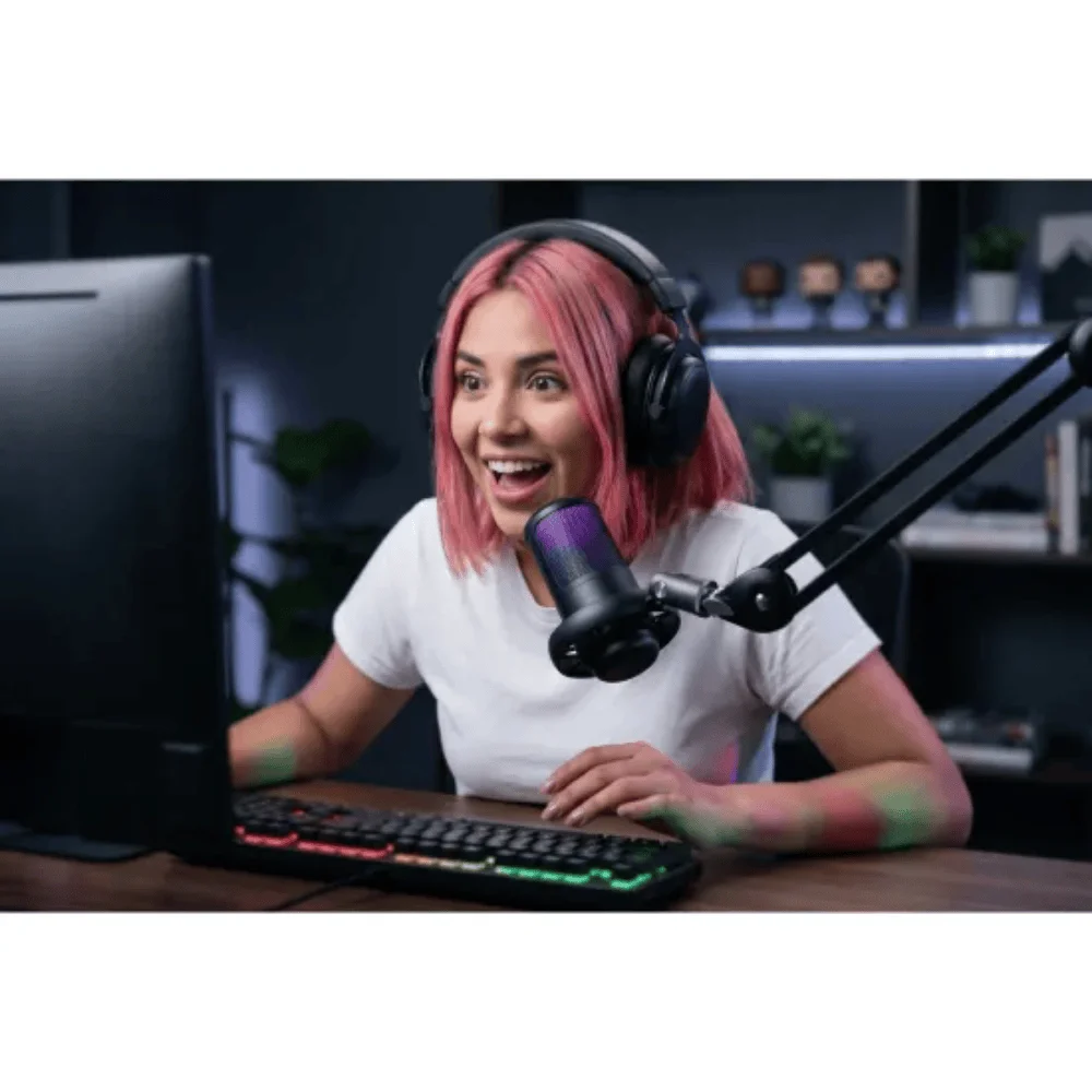 Imagem 2 de 5 do produto Microfone Gamer Usb Preto Fortrek Mic10