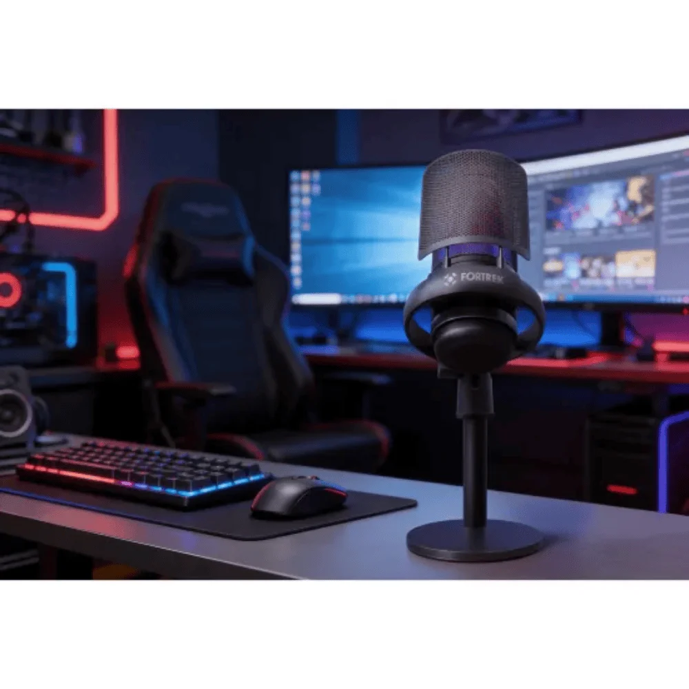 Imagem 4 de 5 do produto Microfone Gamer Usb Preto Fortrek Mic10
