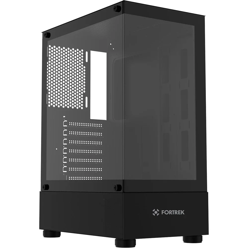 Gabinete Gamer Mid Tower Sem Fan Sem Fonte Fortrek Crystal Preto 86948