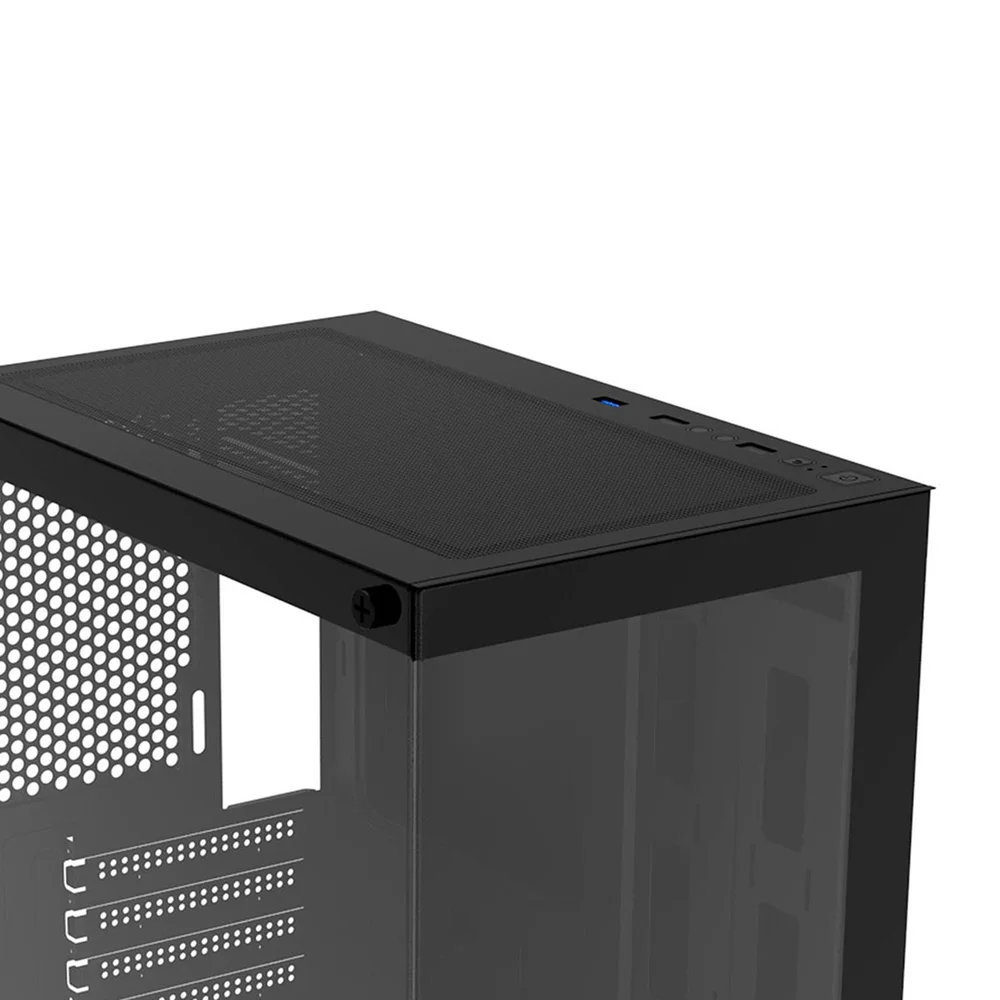 Imagem 3 de 5 do produto Gabinete Gamer Mid Tower Sem Fan Sem Fonte Fortrek Crystal Preto 86948