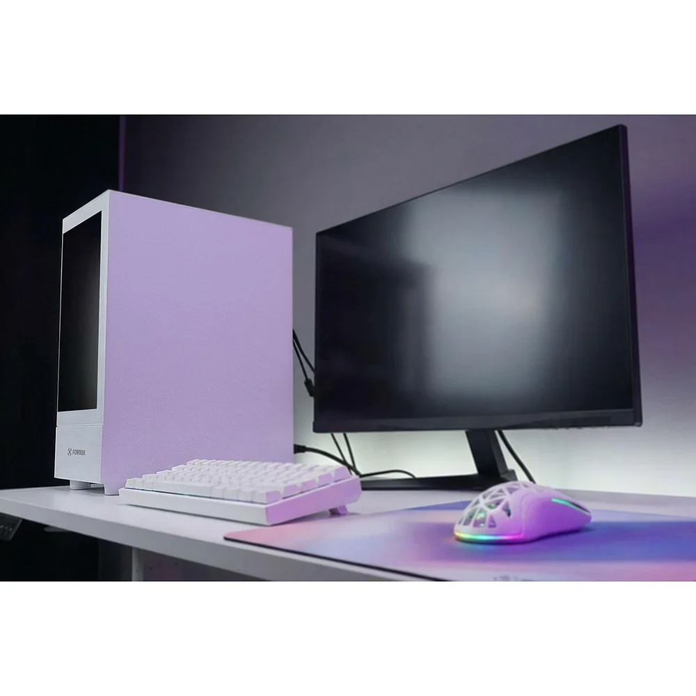 Imagem 3 de 5 do produto Gabinete Gamer Mid Tower Sem Fan Sem Fonte Fortrek Crystal Branco 86947