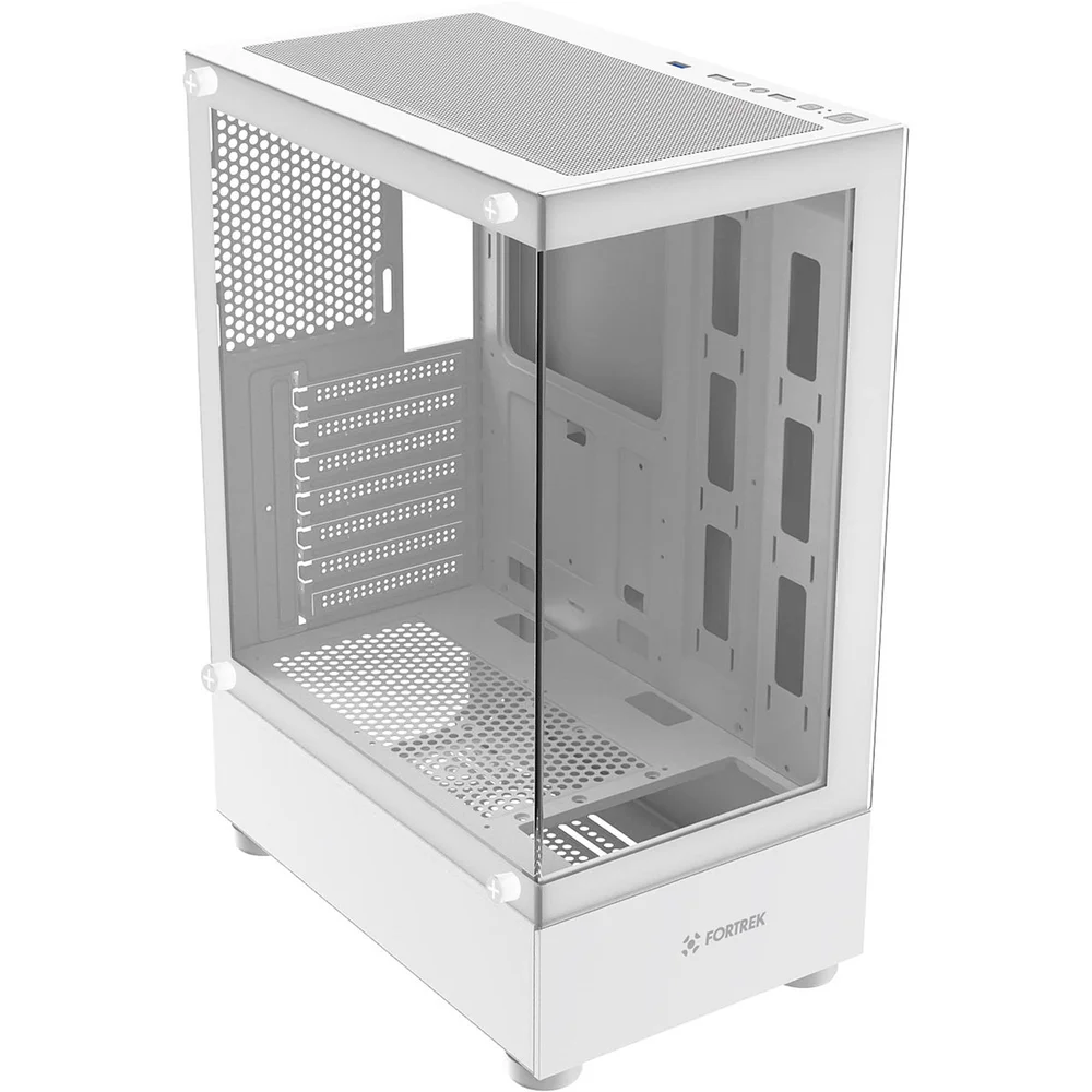 Imagem 4 de 5 do produto Gabinete Gamer Mid Tower Sem Fan Sem Fonte Fortrek Crystal Branco 86947