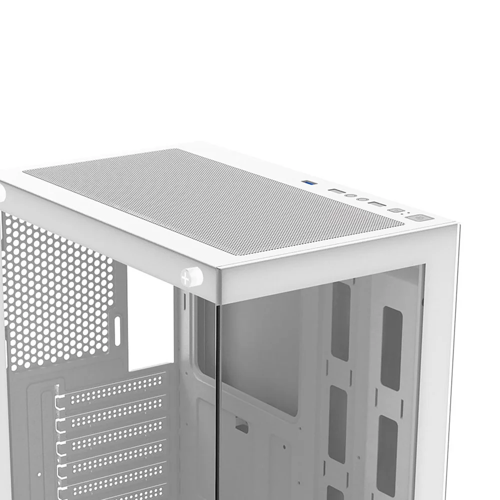 Imagem 5 de 5 do produto Gabinete Gamer Mid Tower Sem Fan Sem Fonte Fortrek Crystal Branco 86947