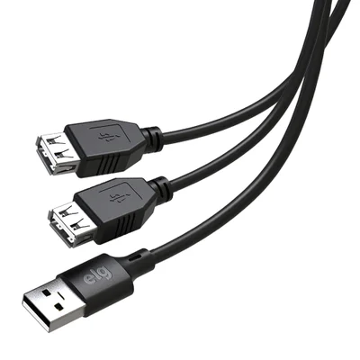 Cabo Usb Tipo Y, Transferência De Dados 480mbps, Usb 2.0, Plug And Play, 1,5 Metro, Usby2, Elg