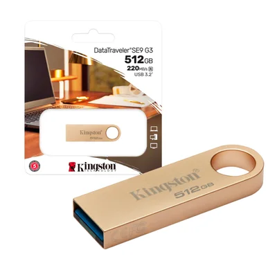 Pen Drive 512gb Usb 3.2 Gen1 Datatraveler Gold 220mbs Leit Dtse9g3/512gb Kingston