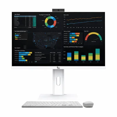 Computador All In One 3green 24" Branco, Intel Core i5, 8GB, SSD 256gb, Webcam, Wi-fi, Ajuste De Altura E Rotação