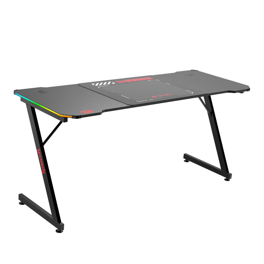 Mesa Gamer Redragon RGB 160cm Fibra Carbono Gd-1103e-l Preto