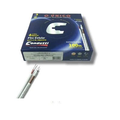 Cabo Multitoc Cftv Trancado 4mm Externo Dupla Capa + Dupla Blind 100mts