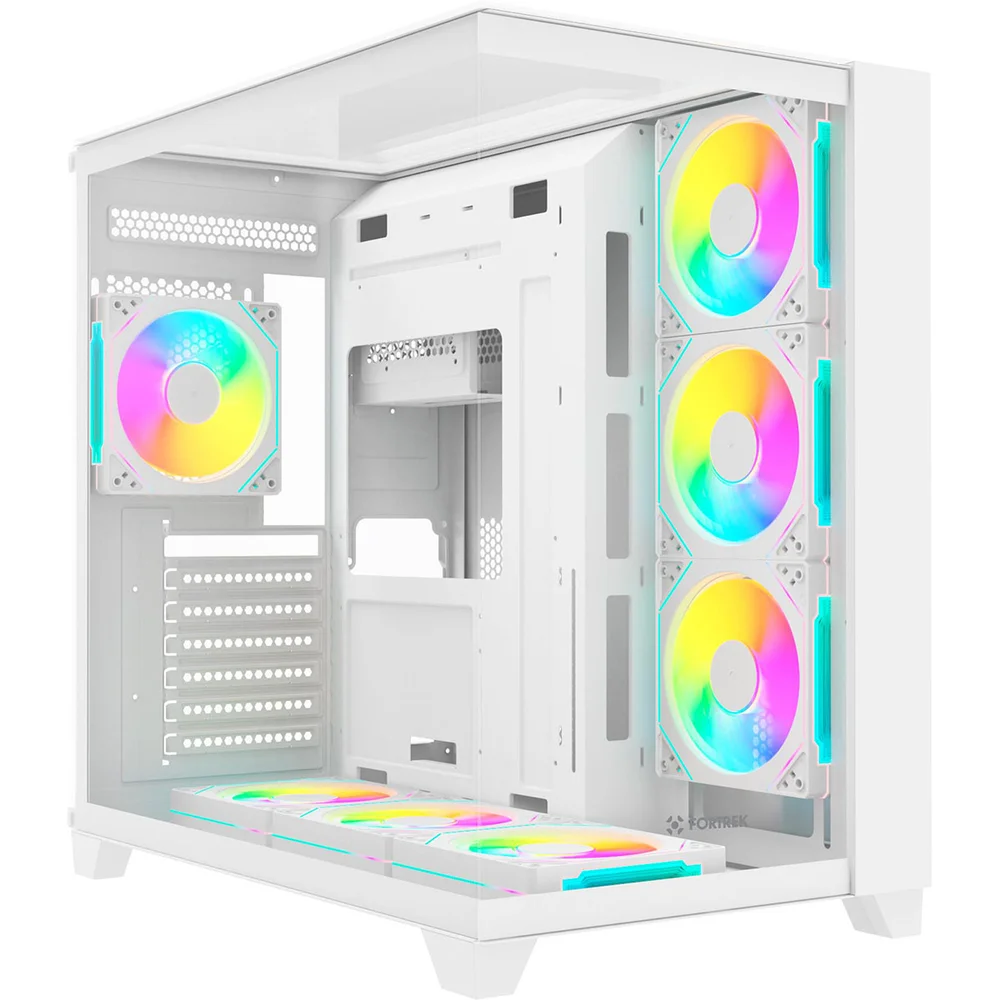 Imagem 2 de 4 do produto Gabinete Gamer Full Tower Sem Fan Sem Fonte Clarity Fortrek Branco 86945