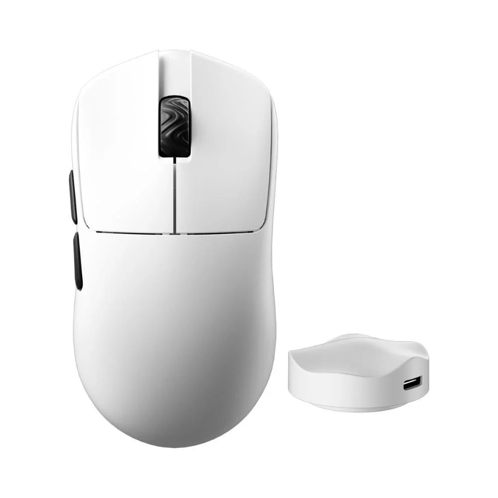 Imagem 2 de 5 do produto Mouse Wireless Gamer Ultraleve 40g 8k Polling Rate Nativo Pixart 3950 30000dpi Nordic 52840 5 Botões Dongle 8k Incluso - Branco