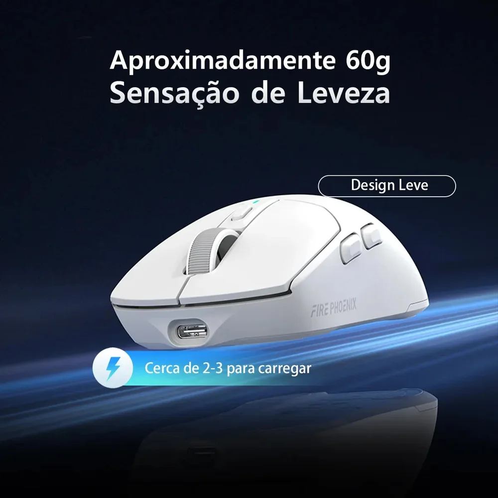 Mouse Gamer Bluetooth Tri Mode 24000dpi Paw3311 Bk-r3x Fire Phoenix Vermelho Mouse Gamer Bluetooth Tri Mode 24000dpi Paw3311 Bk-r3x Fire Phoenix Vermelho