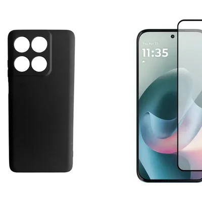 Capinha Silicone Aveludada + Película 3d De Vidro Para Moto G77 5g