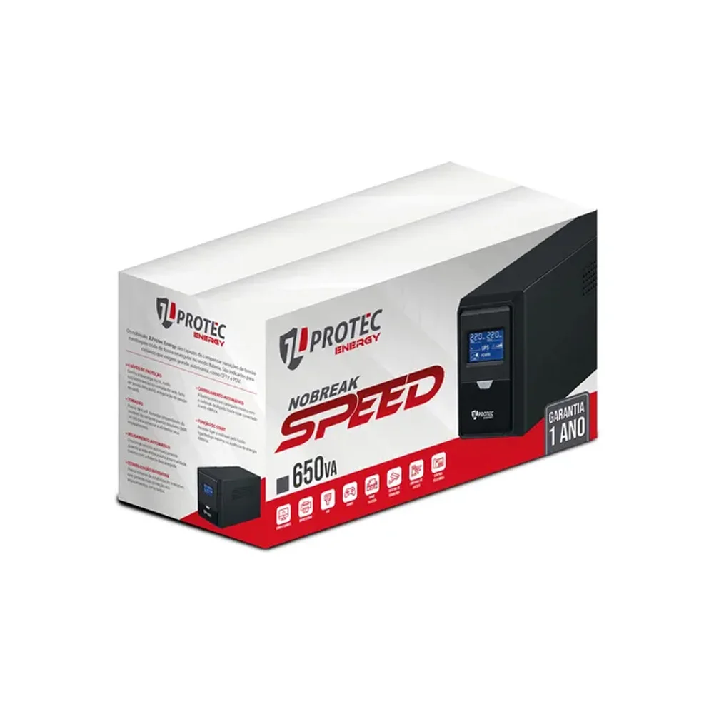 Nobreak 650va Jl Protec Speed, 6t, Entrada E Saida 115v Preto - Jlspeed650va120v6t Nobreak 650va Jl Protec Speed, 6t, Entrada E Saida 115v Preto - Jlspeed650va120v6t