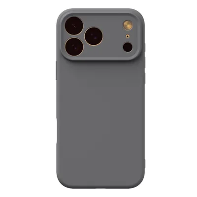 Capa Capinha Protetora de Silicone com Interior em Microfibra Compatível com Magsafe para o iPhone 17 Pro - Cor: Cinza