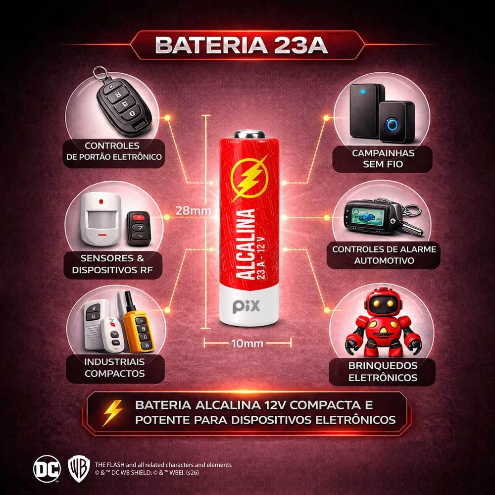 Bateria A23 12v Blister Com 2 Unidades Alarme Portão
