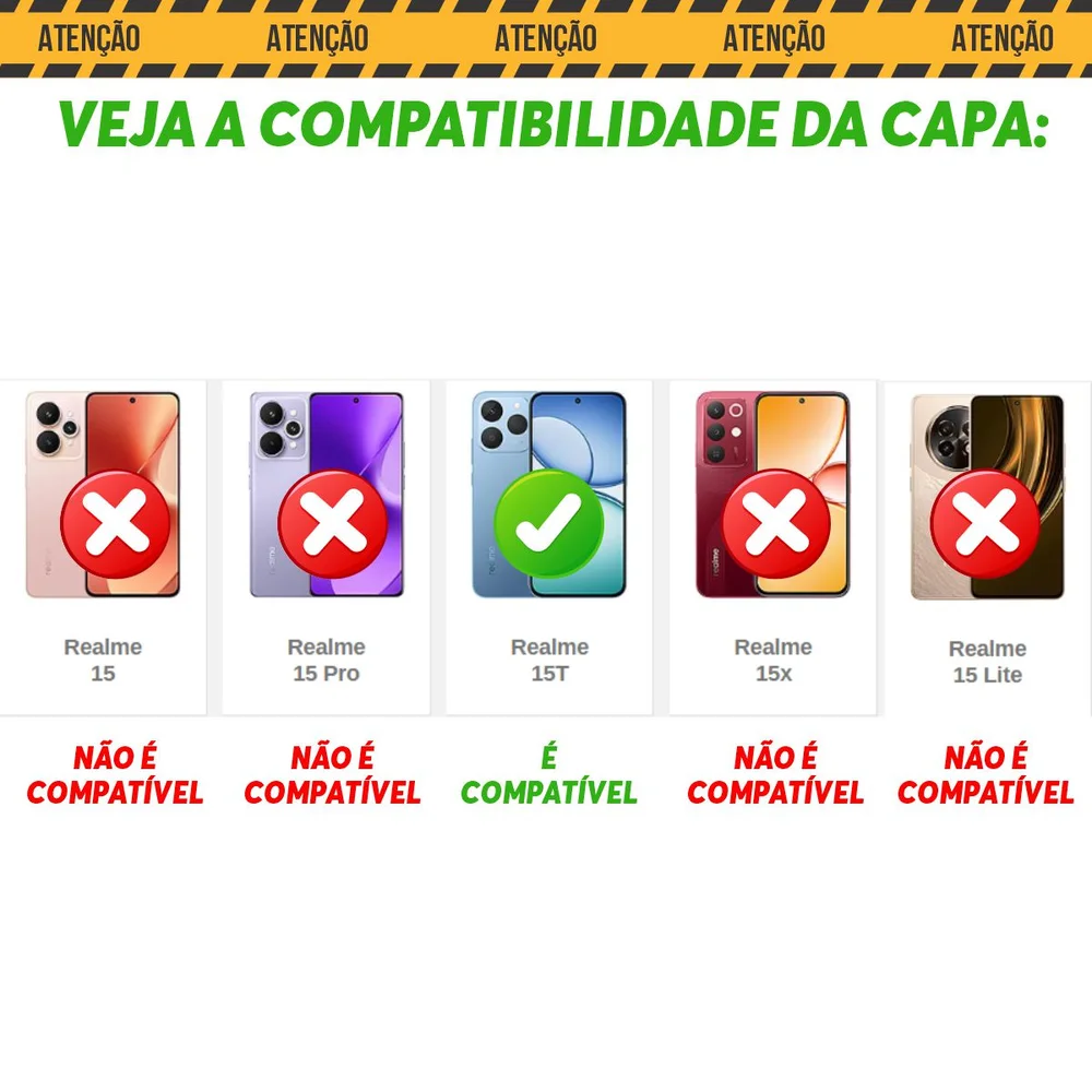 Imagem 5 de 5 do produto Capa Militar P/ Realme 15t - Capinha Case Protetora Anti Impacto Queda Armadura Resistente