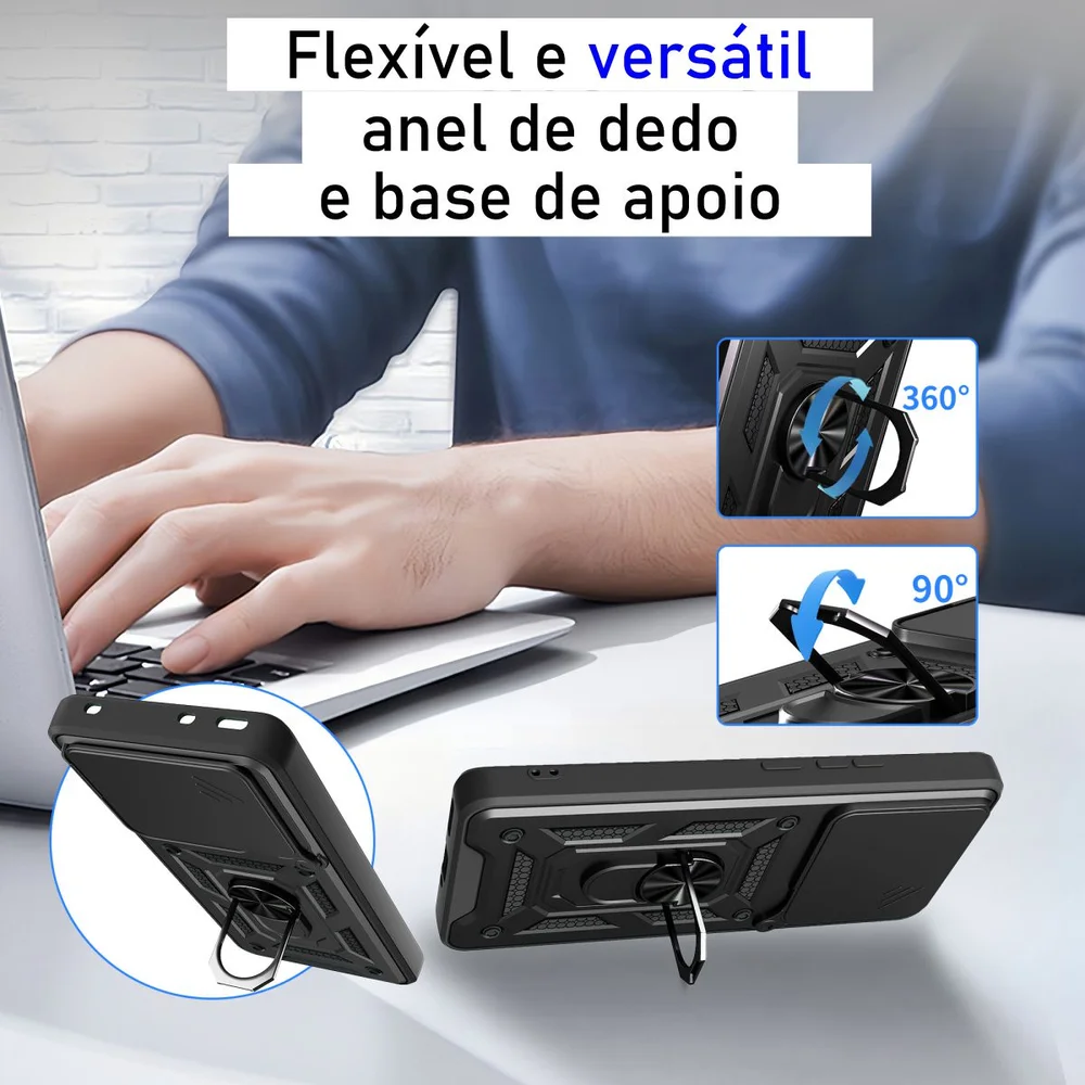 Imagem 2 de 5 do produto Capa Militar P/ Realme 15 - Capinha Case Protetora Anti Impacto Queda Armadura Resistente
