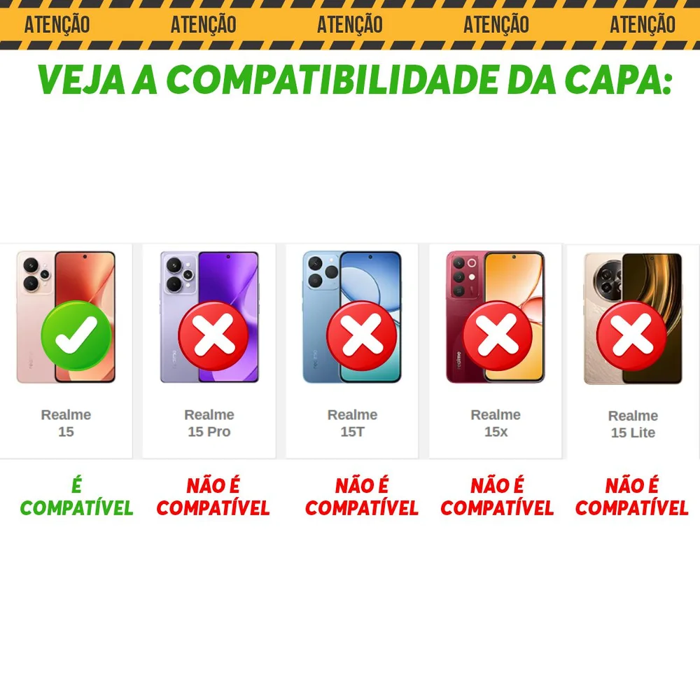 Imagem 5 de 5 do produto Capa Militar P/ Realme 15 - Capinha Case Protetora Anti Impacto Queda Armadura Resistente