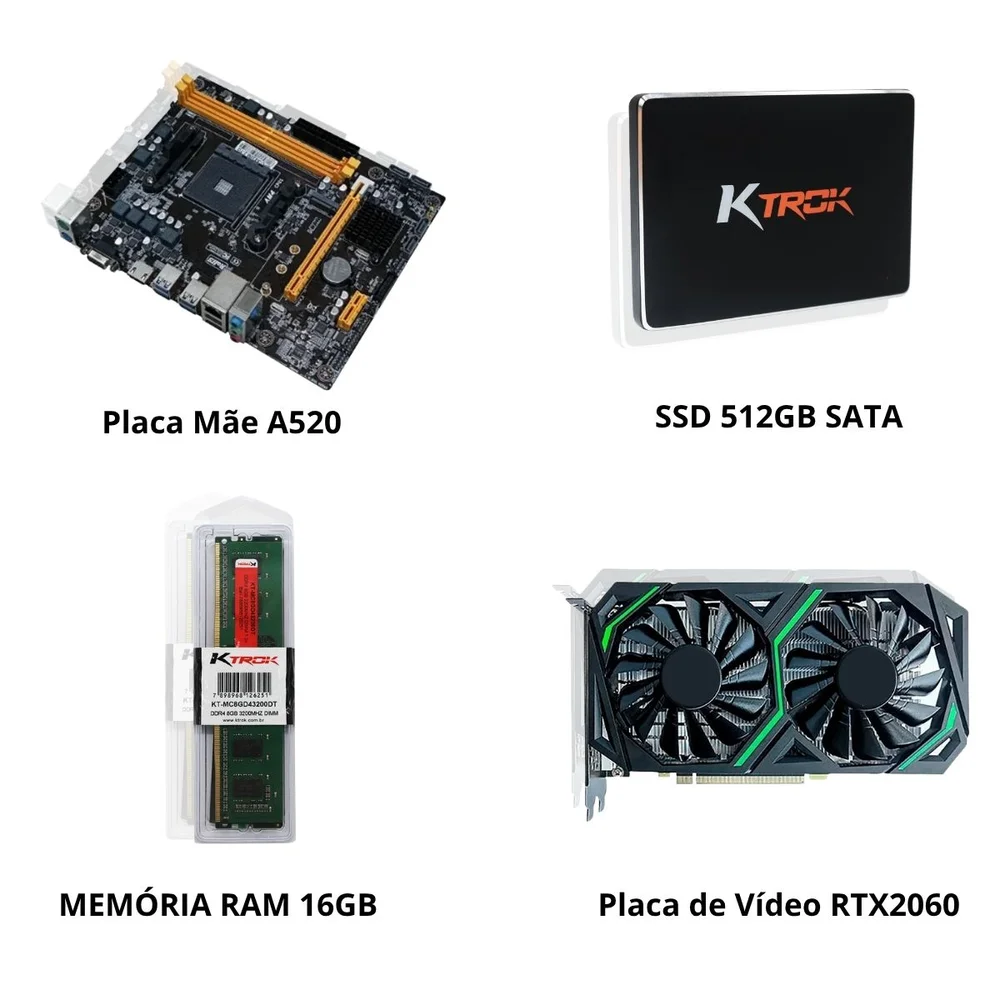 PC Gamer Br Ryzen 5 5600 RTX2060 6gb SSD 512gb Ram16gb Win11 - view 2