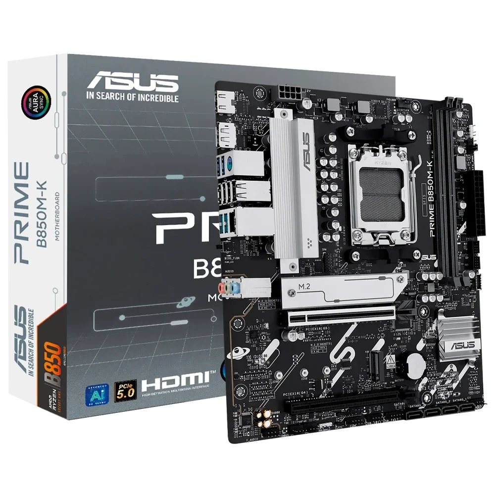 Placa Mãe Asus Prime B850m-k Ddr5 Am5 Matx M.2 Nvme Display Port HDMI Usb Tipo C 90mb1lv0-m0eay0 5