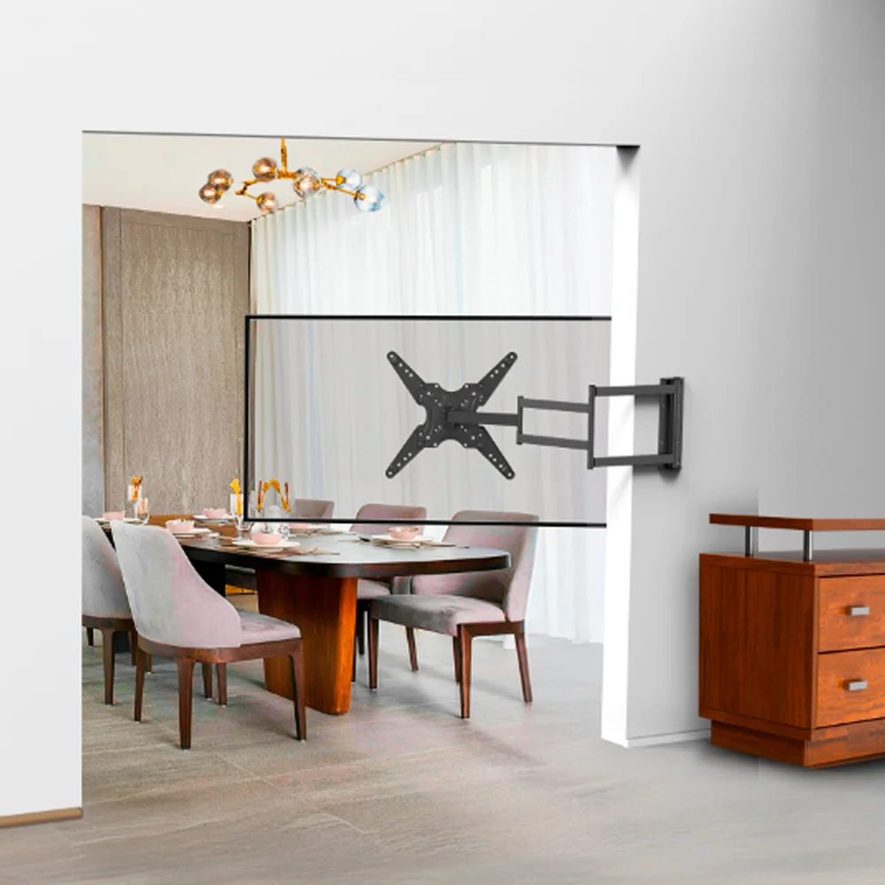 Imagem 4 de 5 do produto Suporte Articulado Para Tv, 26" A 75", Inclinação, Ajuste De Nível, Suporte Até 35kg, Preto, A02v4ext, Elg