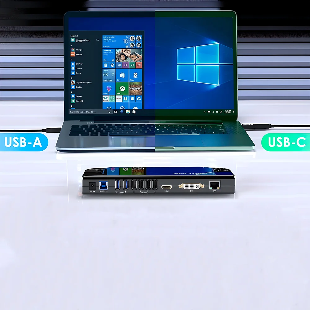Imagem 3 de 5 do produto Docking Station Acoplamento Wavlink Dual Monitor 4k Usb 3.0